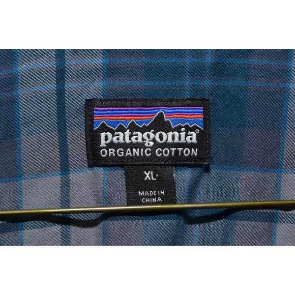 Patagonia Shirt Mens XL Blue Gray Plaid Organic Cotton Button Down Long‎ Sleeve - Picture 6 of 14